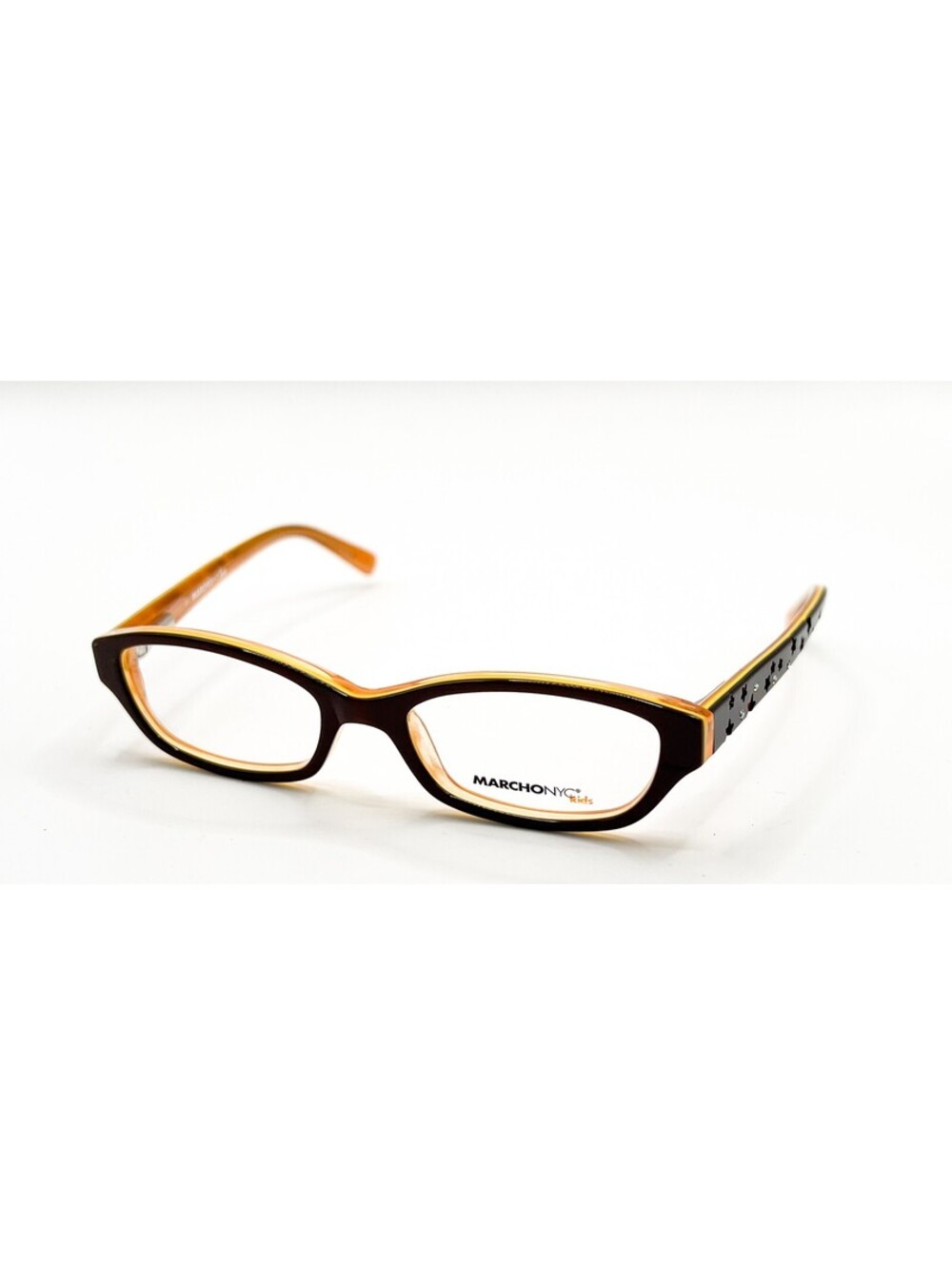 Marchon Nyc Ava 224 Chocolate Tangerine Authentic Eyeglasses 43-15-120
